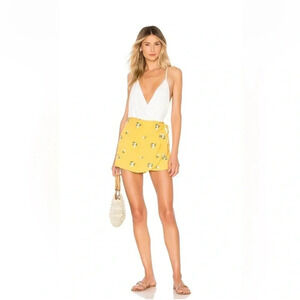 Privacy Please | Emory Embroidered Skort in Sunny Yellow | Size XS